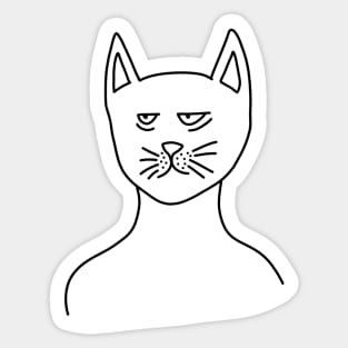 Tired Cat Sticker